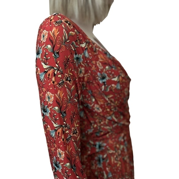 Peruvian Collection Artesinia Dress Handpainted Flowers Twirl Skirt w/ Pockets - Picture 11 of 16